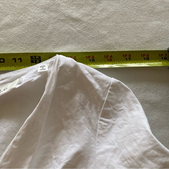 A.L.C. Ivory Mirren Twist Front Short Sleeve Dress Size 4 Mini White Minimal - Picture 9 of 11